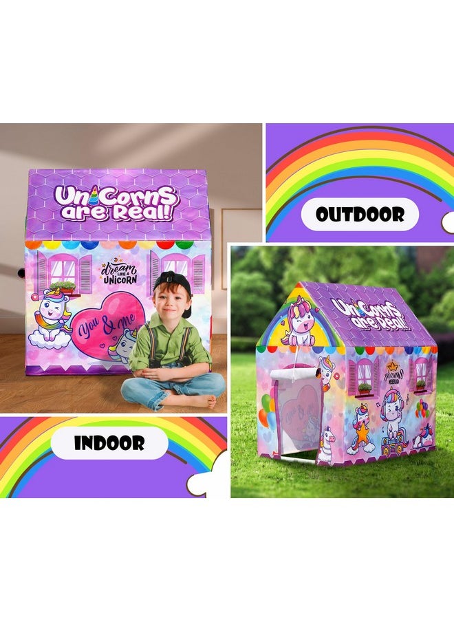 Zest 4 Toyz Unicorn Foldable Tent House for Girls Kids 5 +Yrs Hut Style Tent House for Girls-Size-110 cm,Pink, Tent House Theme