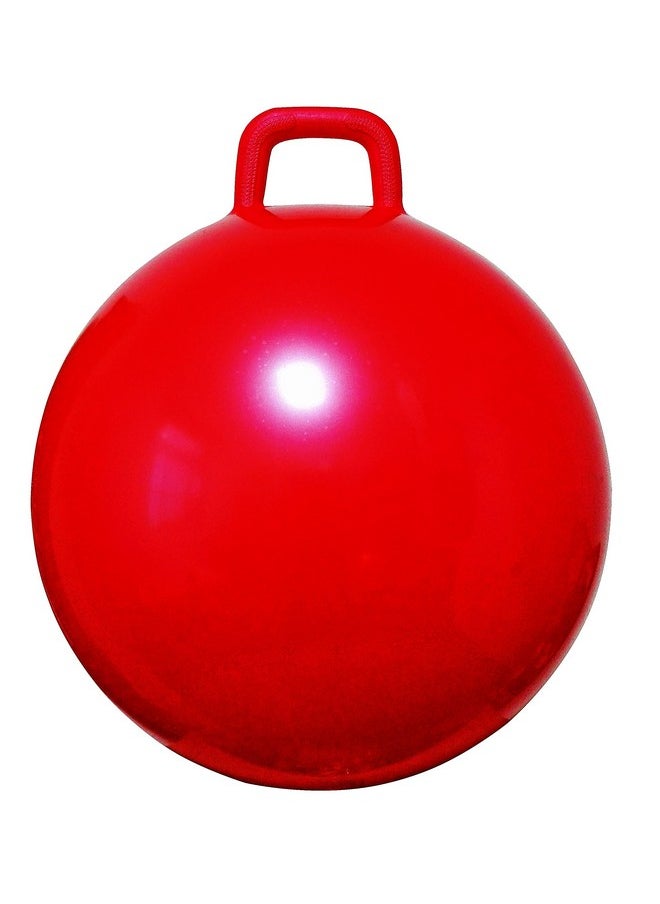 AppleRound Space Hopper Ball with Air Pump: 22in/55cm Diameter for Age 10-12, Kangaroo Bouncer, Hippity Hoppity Hop Ball for Taller Children, Plain Color (Red)