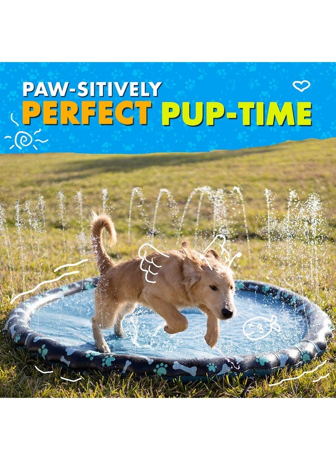 SplashEZ Non Slip Splash Pad for Kids & Dogs, 69’’ Extra Large Splash Pad Sprinkler for Kids, Dog Water Summer Toys - Great Outdoor Toys for Toddlers 1-3 and Kids Ages 4-8, Baby Pool for Backyard