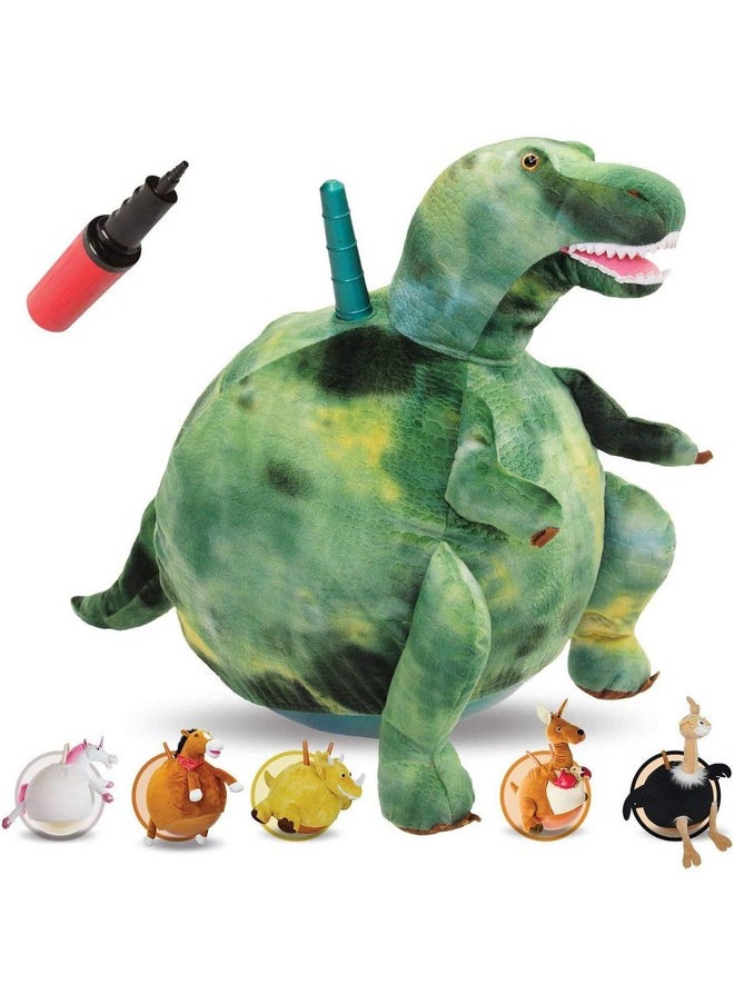 WALIKI PBl-Dino T-REX Hopper Ball | Green Hippity Hop | Jumping Hopping Ball | Sit & Bounce (Large: Ages 6-9, Dino)