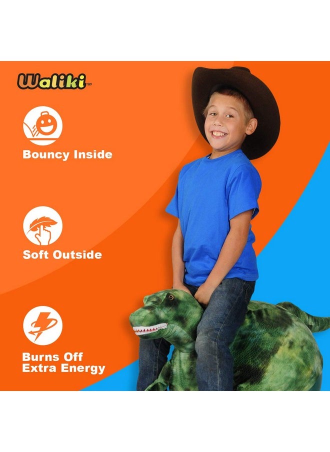 WALIKI PBl-Dino T-REX Hopper Ball | Green Hippity Hop | Jumping Hopping Ball | Sit & Bounce (Large: Ages 6-9, Dino)