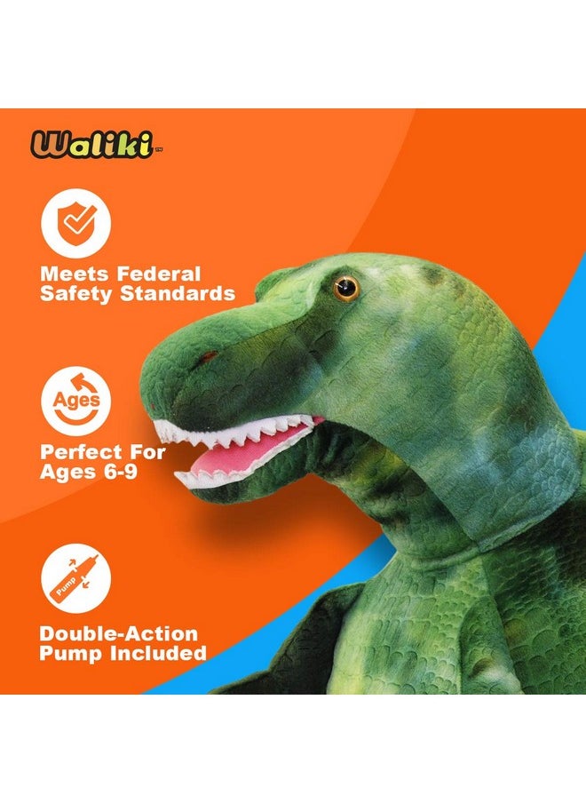 WALIKI PBl-Dino T-REX Hopper Ball | Green Hippity Hop | Jumping Hopping Ball | Sit & Bounce (Large: Ages 6-9, Dino)