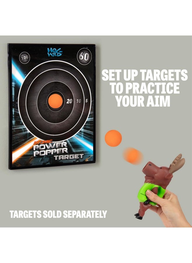 Hog Wild Moose Ball Popper Toy - Christmas Stocking Stuffer Includes 4 Soft Foam Balls - Squeeze to Pop Air Powered Balls Up to 20 Feet - Safe for Indoor/Outdoor Play - Gift for Kids, Girls, Boys