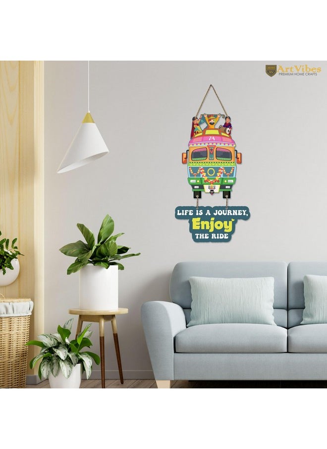 Artvibes Travel Quotes Wood Wall Hanging with Quotes for Home Decor | Office | Gifts | Living Room | Bedroom | Wooden Decorative Item | Modern Decoration | Designer Artworks Hanger (WH_5730N)