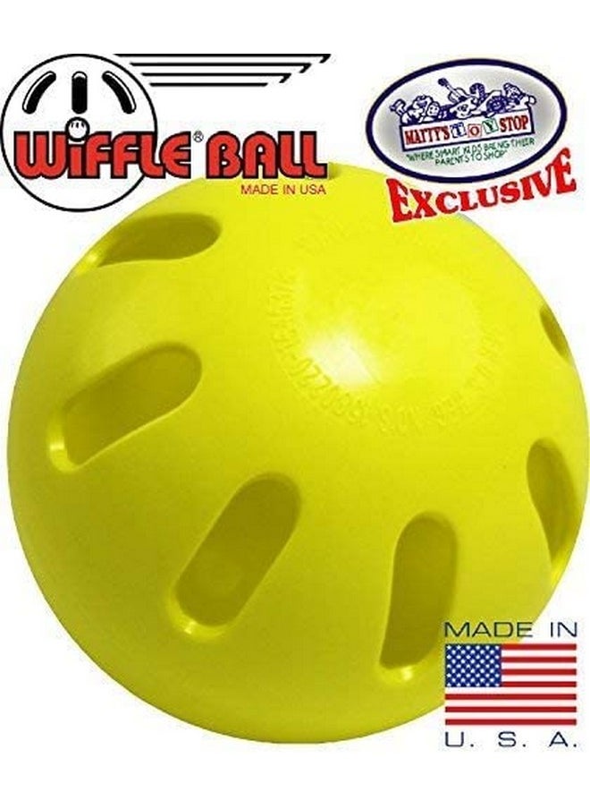 Matty's Toy Stop Wiffle Balls Green, Orange & Yellow Official Size Baseballs Set Exclusive Colors Bundle - 12 Pack (4 Green, 4 Orange & 4 Yellow)