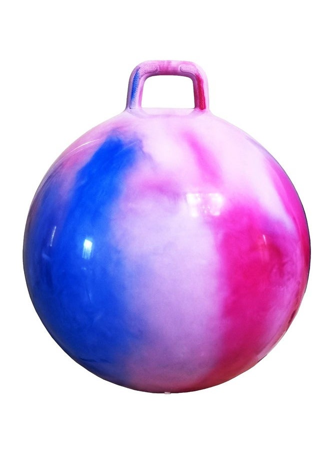 AppleRound Hippity Hoppity Hop Ball, Sit-on Bouncy Ball with Handle, 20in/50cm Diameter for Children Age 7-9, Space Hopper Hopping Ball, Pack of 1 Ball with 1 Pump, Cloud Colors (Red & Blue)