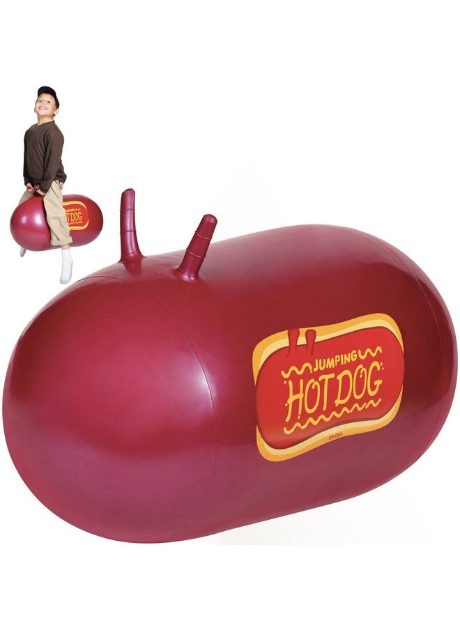 WALIKI Toys Jumping Hot Dog Ages 4-9 (Hippity Hop Ball, Hopping Ball, Bouncy Ball with Handles, Sit & Bounce, Bouncy Horse, Jumping Ball, Hopper Ball, Pump Included)