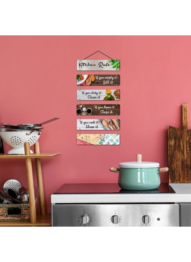 Artvibes Decorative Wall Hanging Decoration item for Kitchen | Bedroom| Kitchen Quotes items | Wall Art For Hall | Mdf Wall Hanger, Set of 6(WH_3265N),Engineered Wood