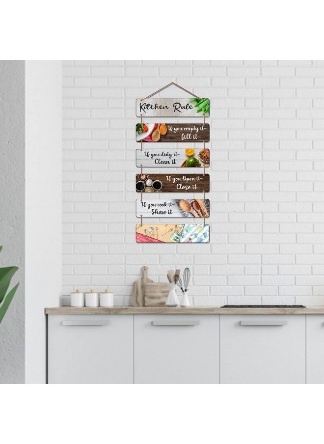 Artvibes Decorative Wall Hanging Decoration item for Kitchen | Bedroom| Kitchen Quotes items | Wall Art For Hall | Mdf Wall Hanger, Set of 6(WH_3265N),Engineered Wood