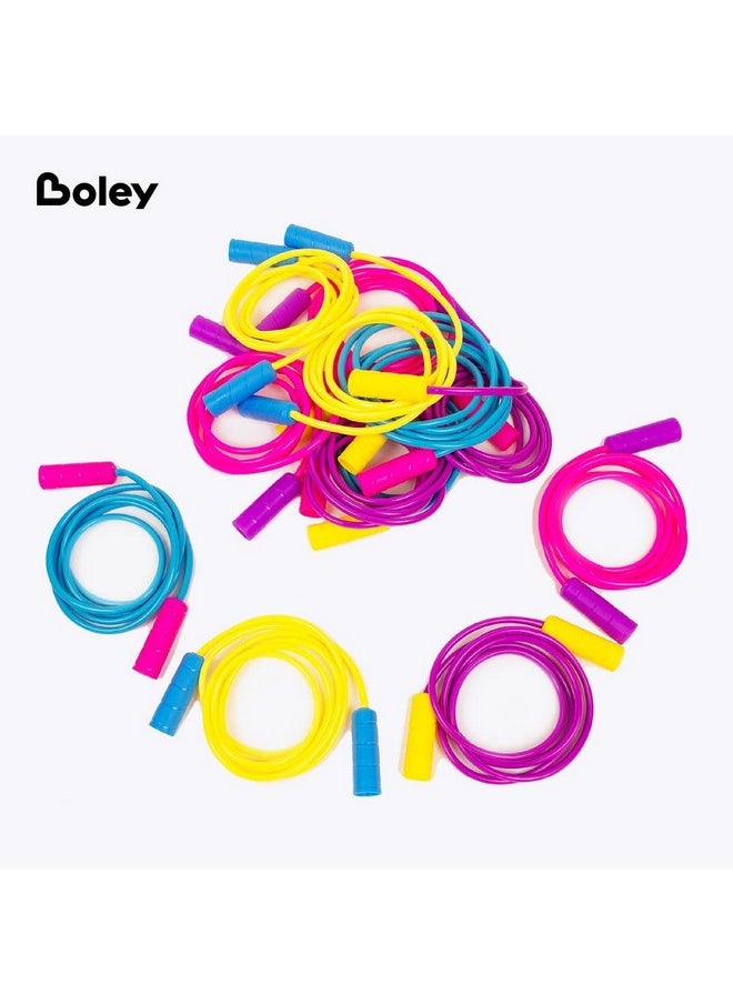 Boley Kids Jump Rope Set - 12 Pack, 7ft Durable Skipping Ropes with Non-Slip Handles for Boys & Girls, Fun Outdoor Activity, Assorted Vibrant Colors, Child-Safe Exercise Equipment