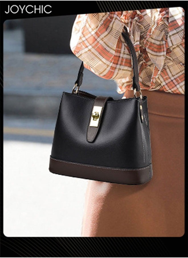 Women Shoulder Bag Ladies Vintage PU Leather Waterproof and Wear-resistant Zipper Multifunction Crossbody Bag