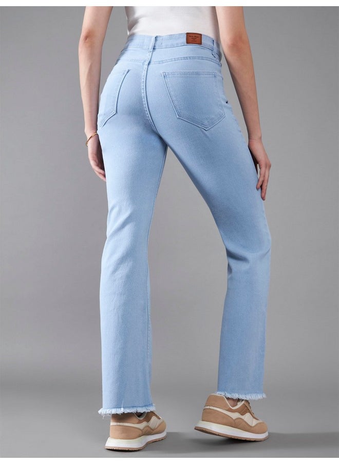 Miss Chase Women's Boot Cut High/Mid Rise Clean Look Regular/Cropped Stretchable Denim Jeans (Plus (MCSS24DEN79-03-158-28, Light Blue, 28)