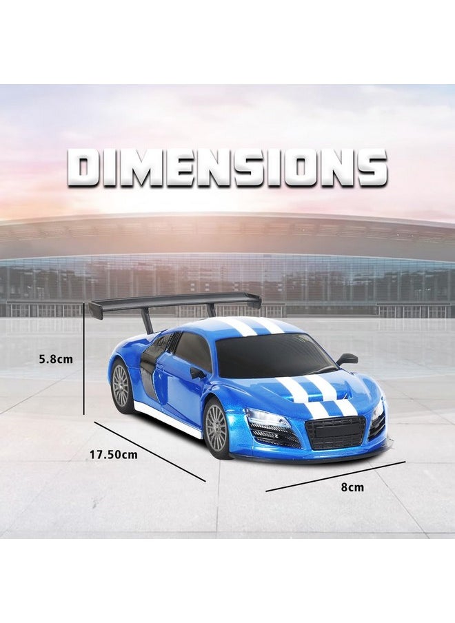 Wembley Remote Control Car High Speed Mini 1:24 Scale Type-C USB Rechargeable Racing RC Cars for Kids - Blue White