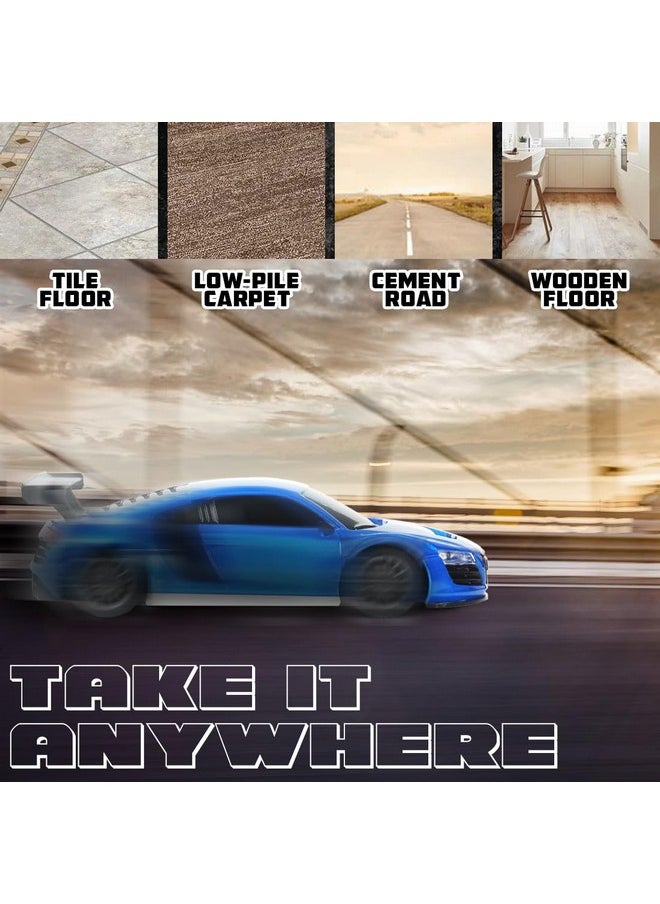 Wembley Remote Control Car High Speed Mini 1:24 Scale Type-C USB Rechargeable Racing RC Cars for Kids - Blue White