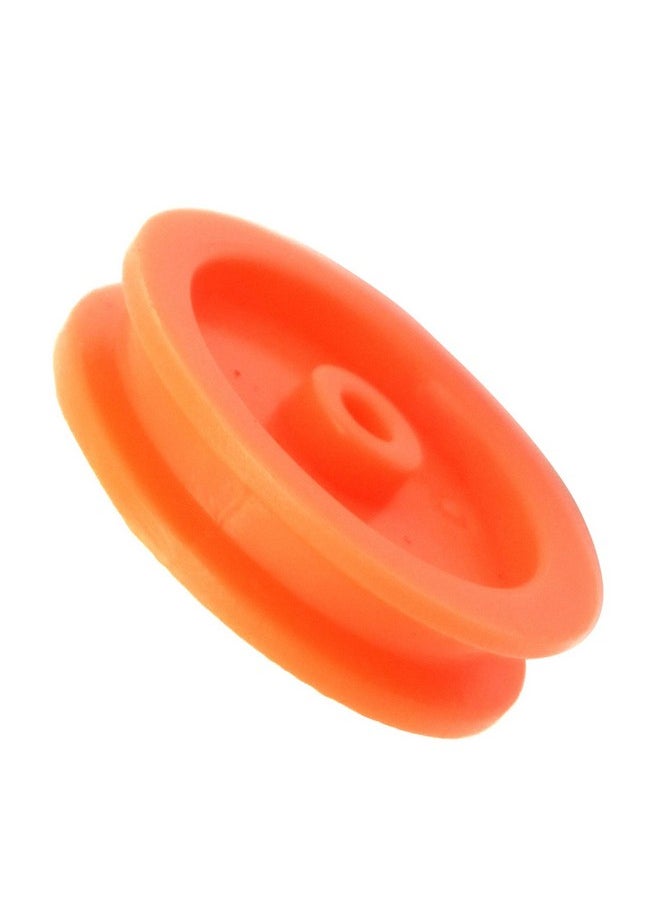 EUDAX 100 Pcs 2mm Hole Orange Plastic Belt Pulley for DIY RC Toy Car Airplane