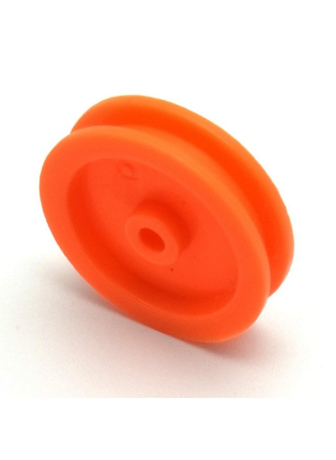 EUDAX 100 Pcs 2mm Hole Orange Plastic Belt Pulley for DIY RC Toy Car Airplane
