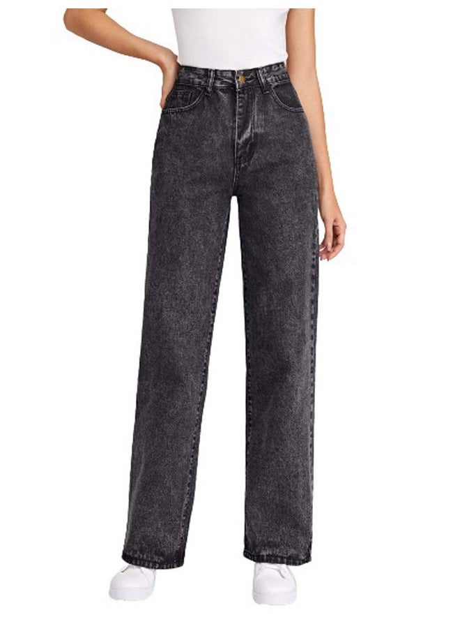 KOTTY Womens High Rise Cotton Lycra Jeans(AW_Black,26)