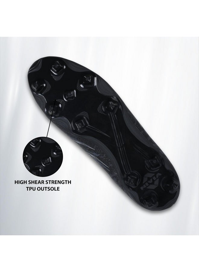 Nivia Carbonite 6.0 Football Stud for Men (Solid Black) Size - UK10