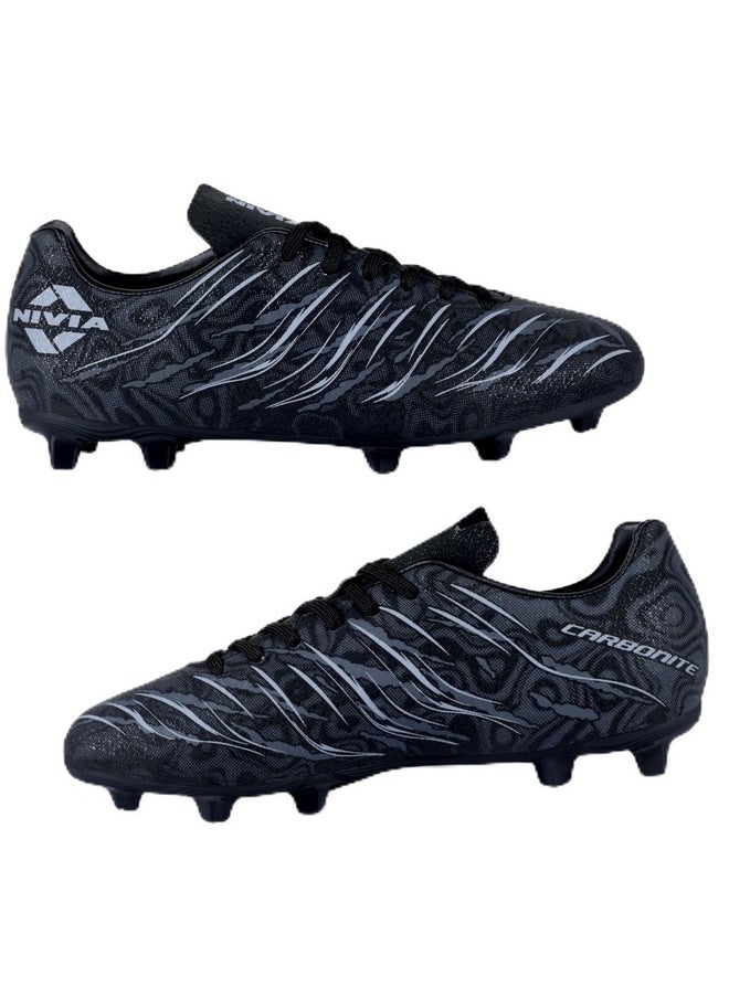 Nivia Carbonite 6.0 Football Stud for Men (Solid Black) Size - UK10