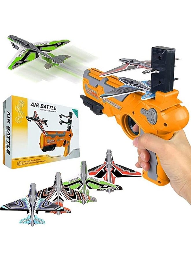 VGRASSP Catapult Toy Airplane, Pistol Shooting Game Toy Gun Air Battle Glider Airplane Launcher Toy for Kids Outdoor Sport Aircraft All Occasions Exciting and Fun Gift for Boys and Girls