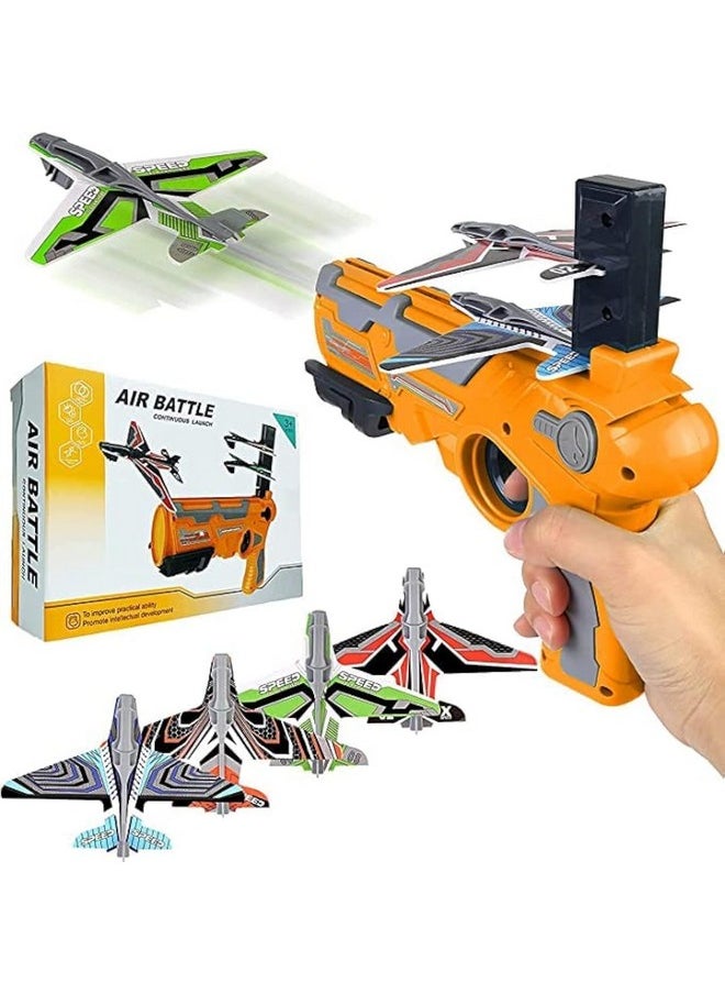 VGRASSP Catapult Toy Airplane, Pistol Shooting Game Toy Gun Air Battle Glider Airplane Launcher Toy for Kids Outdoor Sport Aircraft All Occasions Exciting and Fun Gift for Boys and Girls