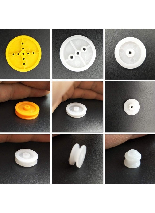 EUDAX 2mm Hole Plastic Belt Pulley Gears Combination Modulus Package Rubber Belts Band Plastic Model Accessories for DIY Robots Cars RC Toy Car Airplane