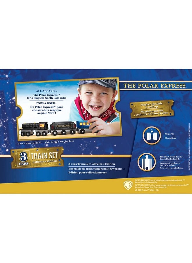 MasterPieces Wood Train Sets - The Polar Express 3 Piece Train Set - Officially Licensed Toddler & Kids Toy