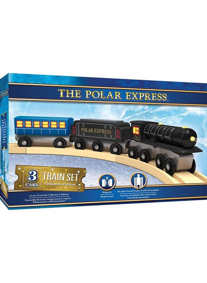 MasterPieces Wood Train Sets - The Polar Express 3 Piece Train Set - Officially Licensed Toddler & Kids Toy
