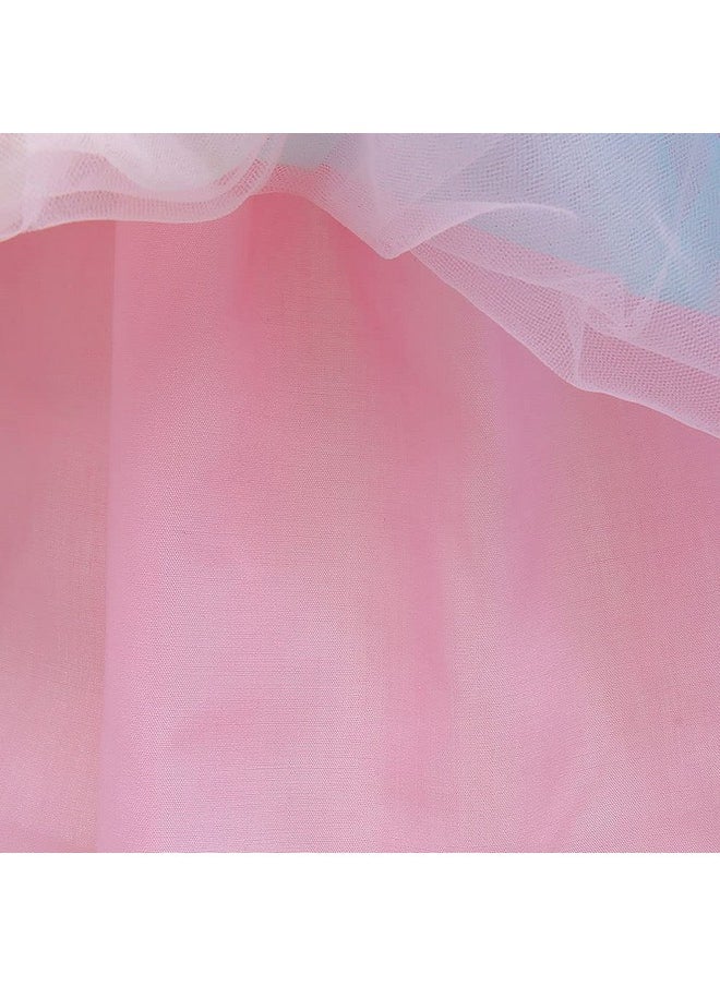 Hopscotch Girls Polyester Animal Print Party Knee-Length Dress In Pink Color For Ages 7-8 Years (Srs-4131794)