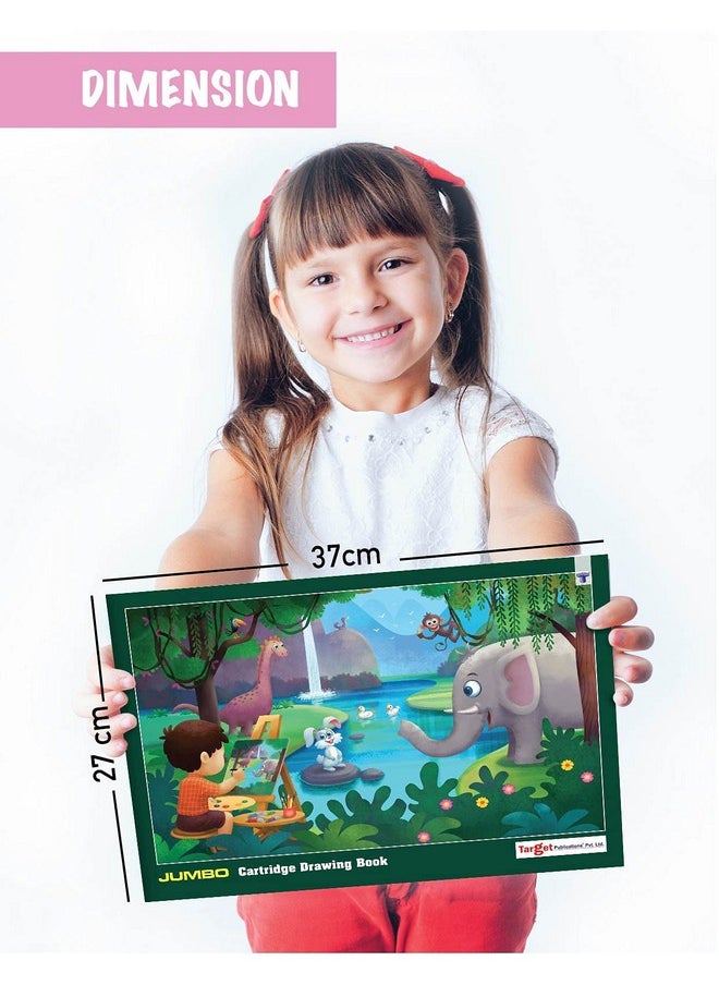 Jumbo Drawing Book for Kids, Artists | Big Plain Sketch Pad for Artists, Children, Students | 34 White Blank Unruled Pages | 37 x 27 cm | Soft Cover | Sketching, Colouring, Painting | Set of 3