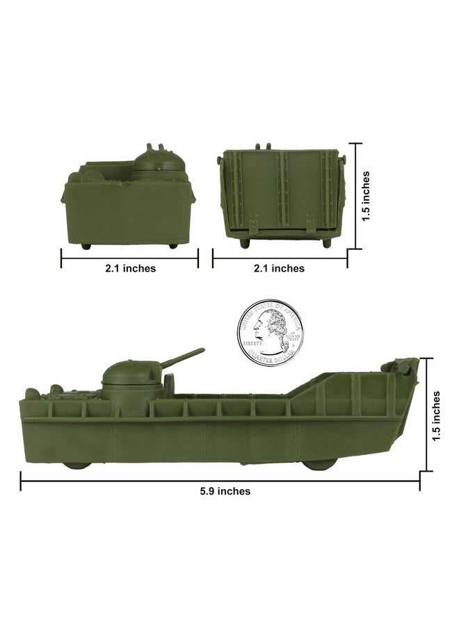 BMC Classic Marx Landing Craft - 4pc Tan vs. OD Green Plastic Army Men Vehicles
