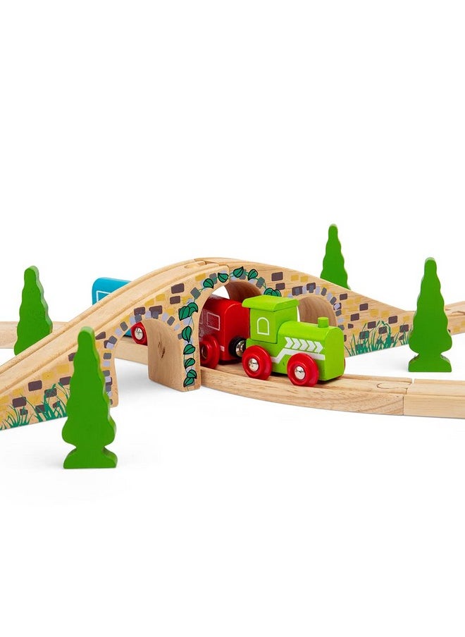 Bigjigs Rail Three Arch Bridge, Wooden Toys, Wooden Arch, Bigjigs Train Accessories, Train Toys, Wooden Train Sets, Wooden Toys for 3 4 5 Year Olds