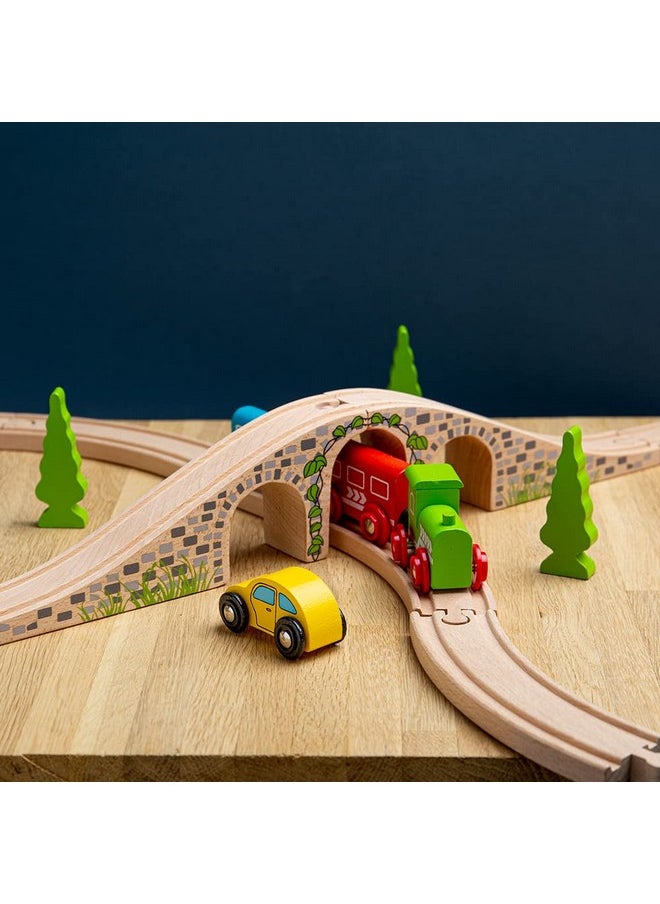 Bigjigs Rail Three Arch Bridge, Wooden Toys, Wooden Arch, Bigjigs Train Accessories, Train Toys, Wooden Train Sets, Wooden Toys for 3 4 5 Year Olds