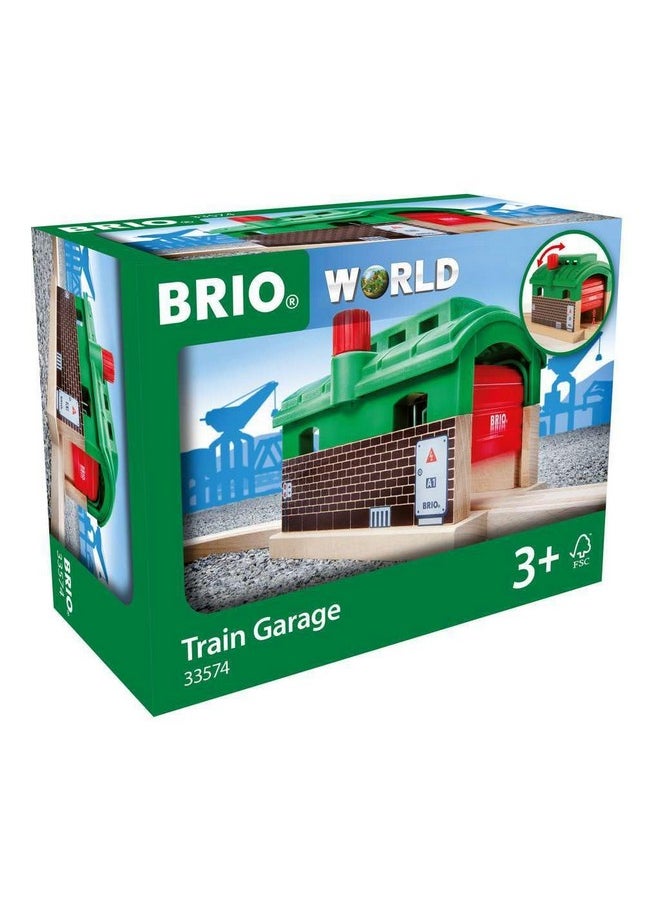 BRIO World 33574 - Train Garage - 1 Piece Wooden Toy Train Accessory for Kids Age 3 and Up