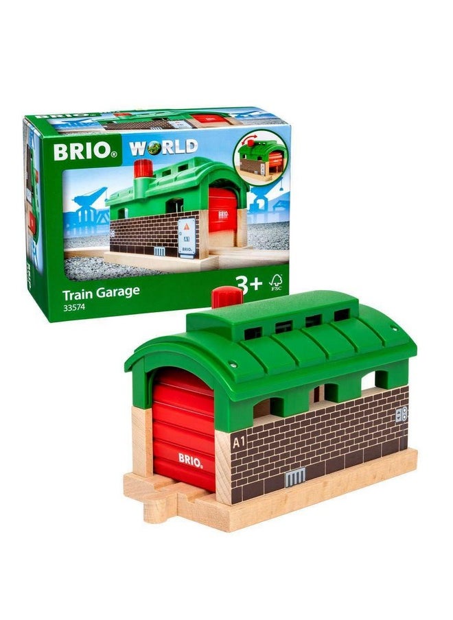 BRIO World 33574 - Train Garage - 1 Piece Wooden Toy Train Accessory for Kids Age 3 and Up