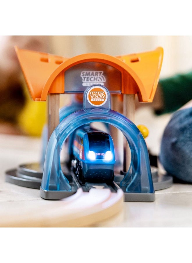 BRIO 33973 Smart Tech Sound Action Tunnel Station | Wooden Toy Train Set for Kids Age 3 and Up