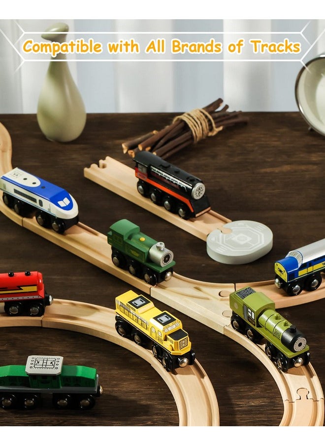 SainSmart Jr. Wooden Train Set Accessories, Magnetic Toy Car Set (10 PCS), Compatible with All Major Brands, Gift for Toddlers, Boys, and Girls Aged 3+