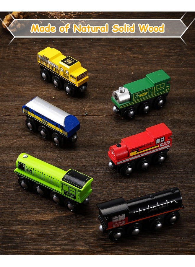 SainSmart Jr. Wooden Train Set Accessories, Magnetic Toy Car Set (10 PCS), Compatible with All Major Brands, Gift for Toddlers, Boys, and Girls Aged 3+