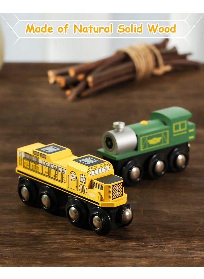 SainSmart Jr. Wooden Train Set Accessories, Magnetic Toy Car Set (10 PCS), Compatible with All Major Brands, Gift for Toddlers, Boys, and Girls Aged 3+