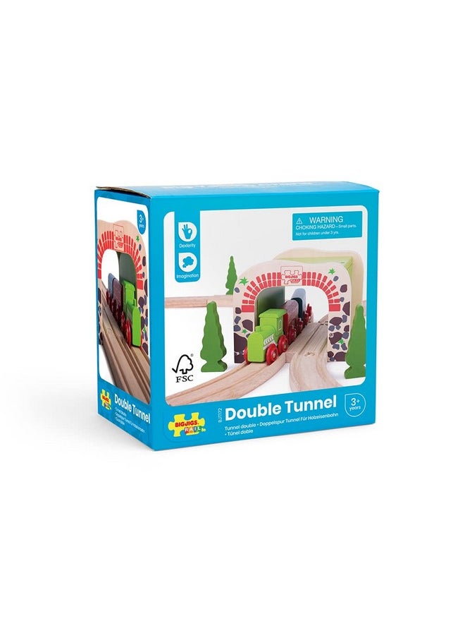 Bigjigs Rail, Double Tunnel, Wooden Toys, Train Set, Train Tunnel, Wooden Train Track Accessories, Bigjigs Accessories, Train Toys, Train Tunnel For Kids