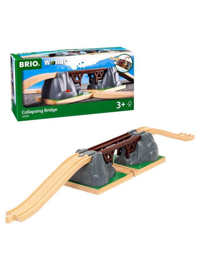 BRIO World - 33391 Collapsing Bridge - Engaging 3-Piece Toy Train Accessory | Cultivates Creative Play | Enhances Logical Thinking | Suitable for Kids Aged 3 & Up | Compatible with All BRIO Sets