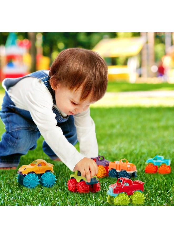 Battat - Plastic Toy Cars - 6-Pack & Storage Bag - Colorful Toddler Trucks - Easy To Clean - 2 Years + - Mini Monster Trucks