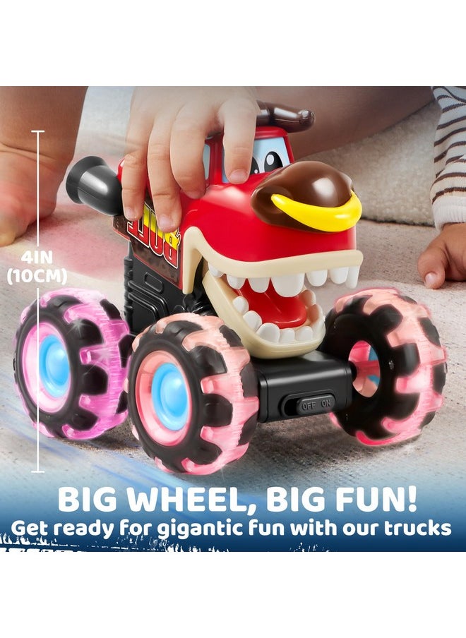 JOYIN 3 Pack Monster Truck Toy - Motion Activated Light-Up Cars for Toddlers - Monster Treads Lightning Wheels - Baby Toy Present - Press & Go Cars for Boys Girls