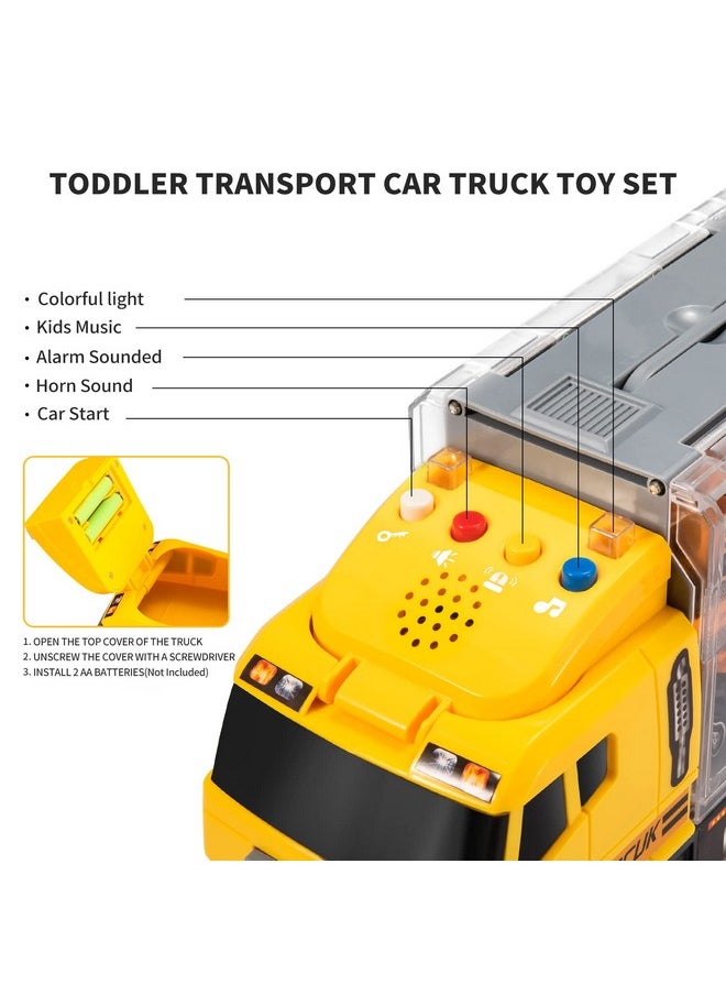 Toddler Toys for 3-9 Years Old Boys, Construction Toys Car Transport Vehicle W/Play Mat, Die-cast Alloy Engineering Vehicle Gifts for Age 3 4 5 6 Kids Child Boys Girls Birthday Party Favor