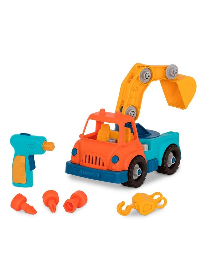 Battat- Wonder Wheels- Take-Apart Crane Truck - Toy Crane Truck With Drill For Kids - STEM Toy- Developmental Toy - 3 Years +
