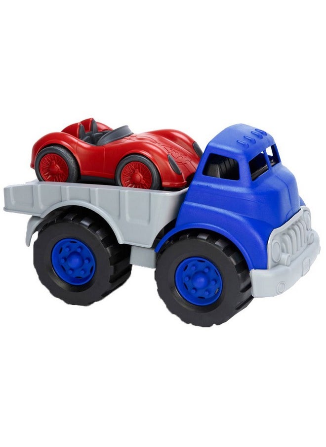 Green Toys Flat Bed Truck Blue/Grey & Race Car Red, 12 months - 6 years