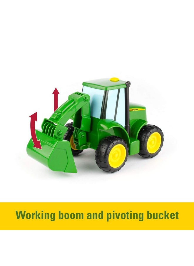 JOHN DEERE Lights & Sounds Farmin' Friends Hauling Set - Includes Toy Truck and Backhoe Tractor Toy Toys - Toddler Toys Ages 18 Months and Up
