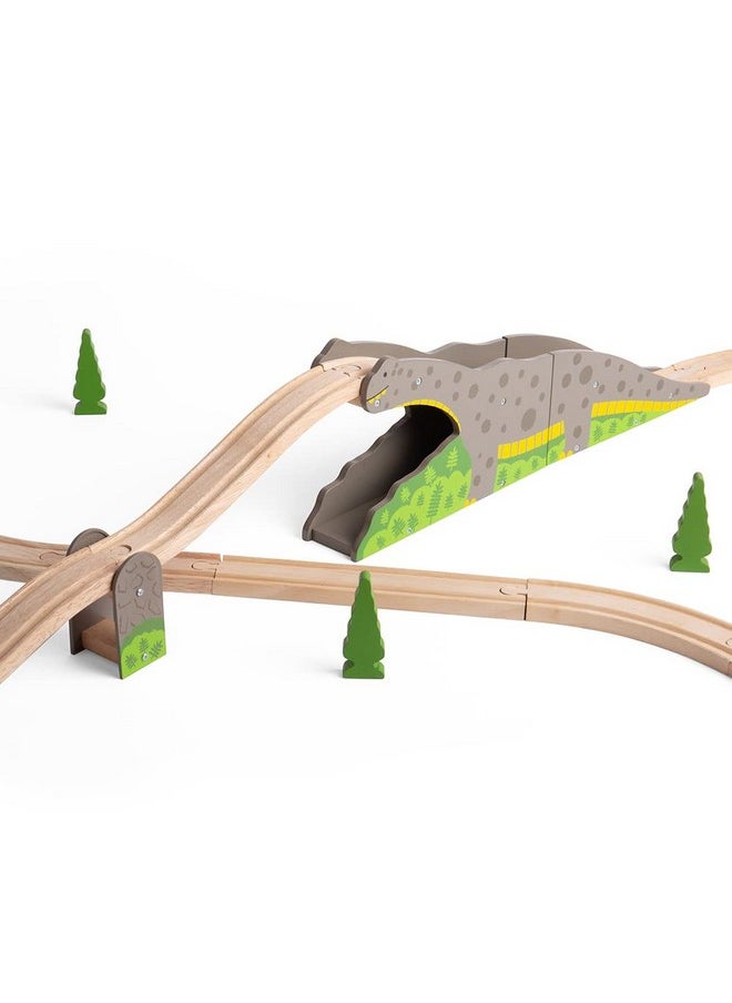 Bigjigs Rail Bronto Riser - Dinosaur Train Set Accessory, Wooden Train Track & Accessories, Railway Toys & Trains for Kids, Age 3+ Years, Train Not Included