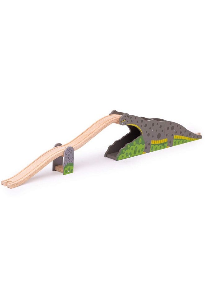 Bigjigs Rail Bronto Riser - Dinosaur Train Set Accessory, Wooden Train Track & Accessories, Railway Toys & Trains for Kids, Age 3+ Years, Train Not Included