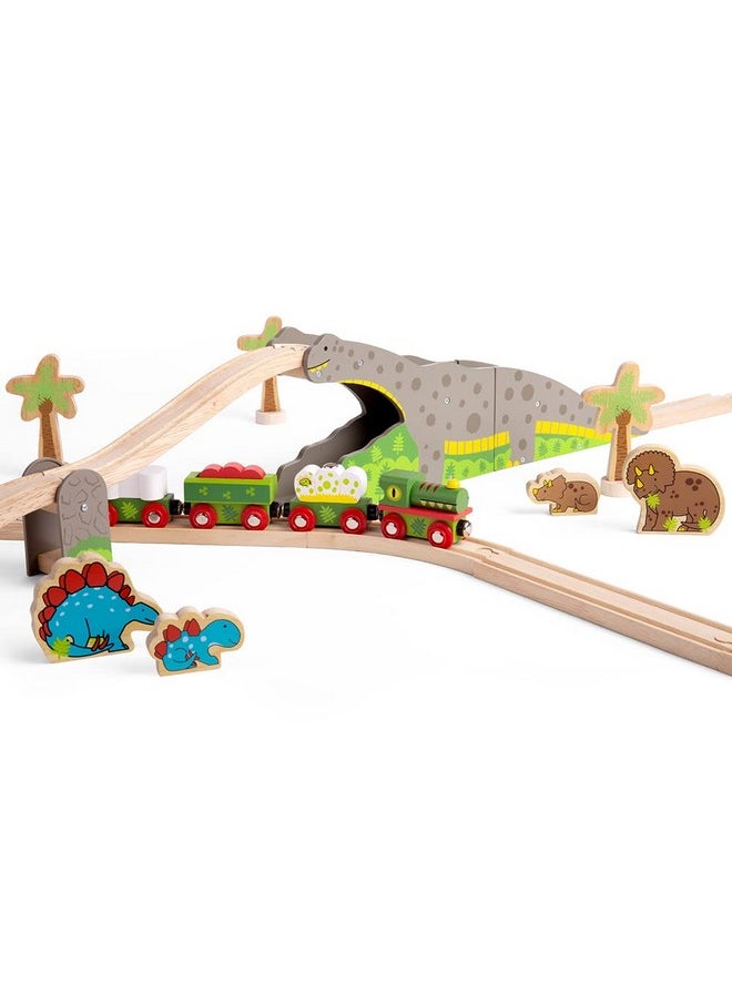 Bigjigs Rail Bronto Riser - Dinosaur Train Set Accessory, Wooden Train Track & Accessories, Railway Toys & Trains for Kids, Age 3+ Years, Train Not Included